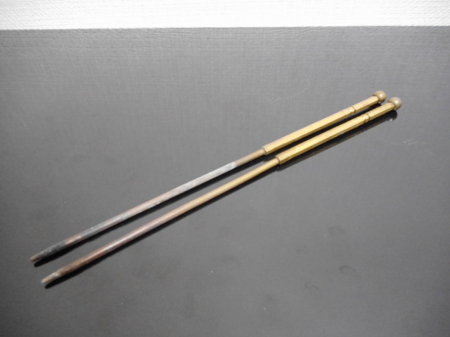 茶道具 古銅 鶴頭火箸 古鉄 銀象嵌宝珠頭火箸など 三種四組 M R8488