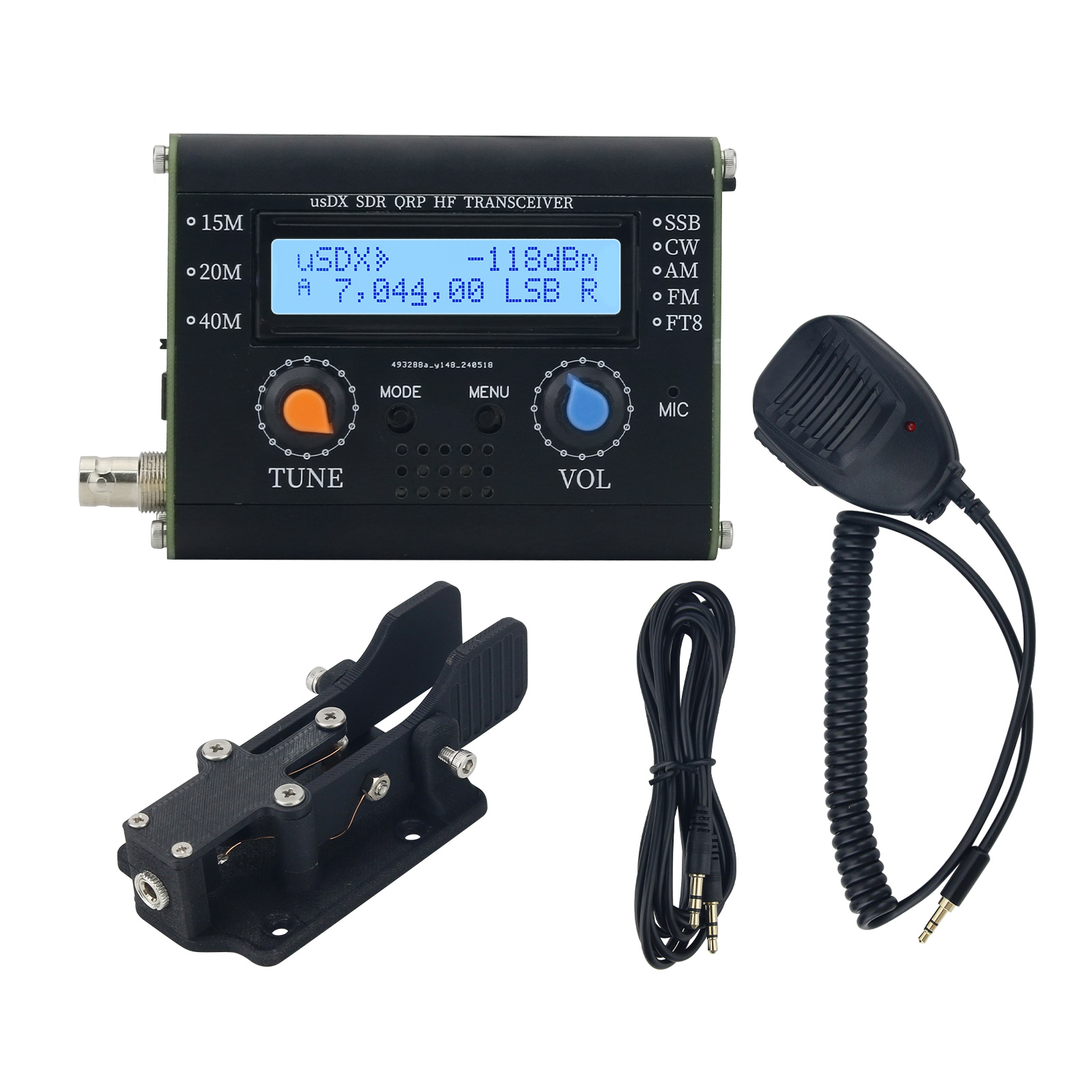 5W UsDX SDR QRP HFトランシーバー（15M/20M/40M対応）+黒モールスキー