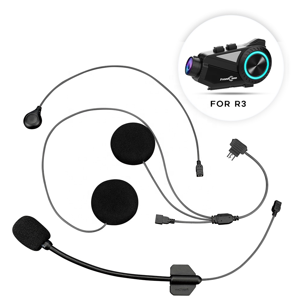 FreedConn R3 Pro Motorcycle Bluetooth Headset with 2K Camera, Hi