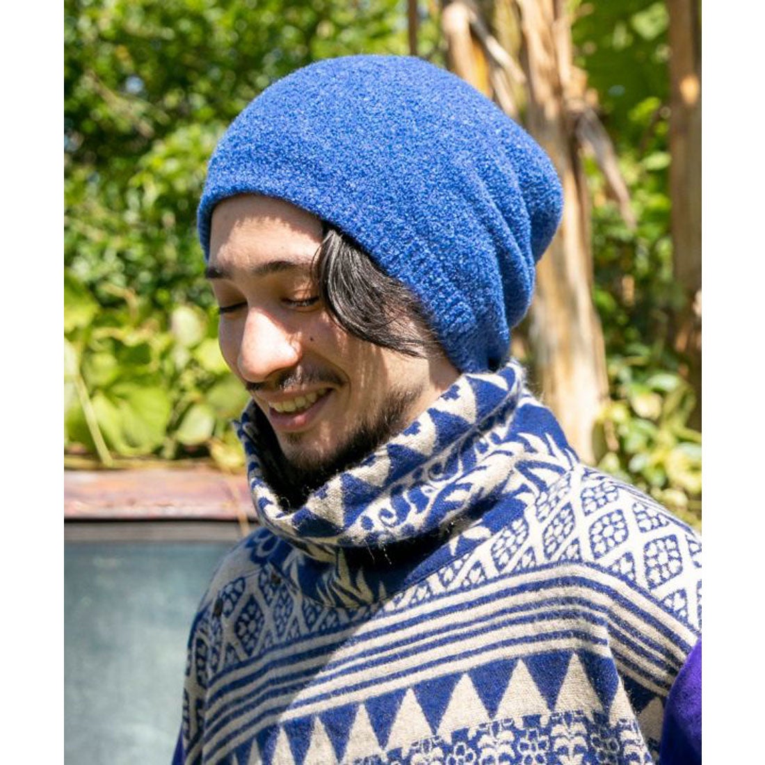 チャイハネ】リバーシブルニットキャップ ブルー - ファッション通販