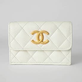 シャネル CHANEL 3つ折り財布 キャビアスキン スモールウォレット