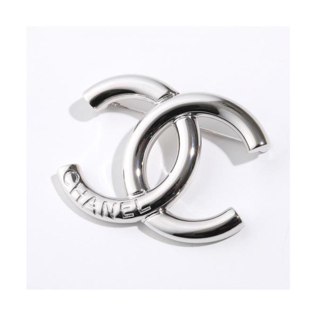 CHANEL シャネル メタル シルバー ブローチ CCロゴ