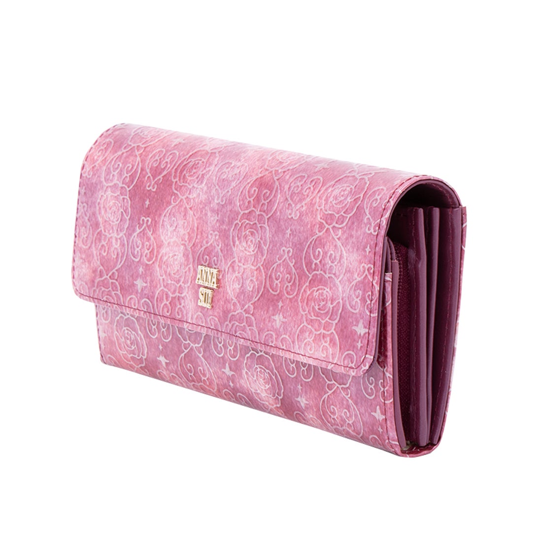 アナスイ ANNA SUI ローズハート フラップ長財布 （ロゼ