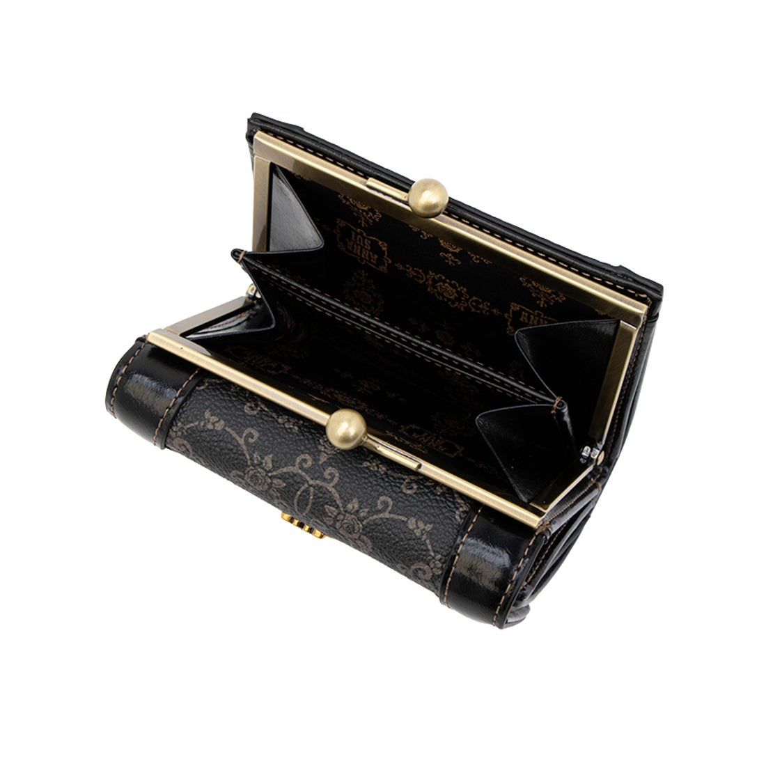 アナスイ ANNA SUI リーブル 口金二つ折り財布 （クロ） -人気ブランド
