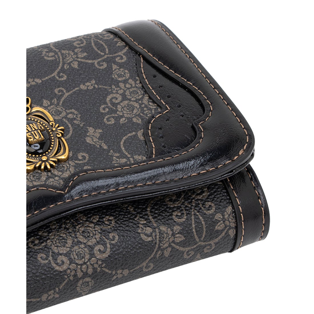 アナスイ ANNA SUI リーブル 内Lファスナー二つ折り財布 （クロ