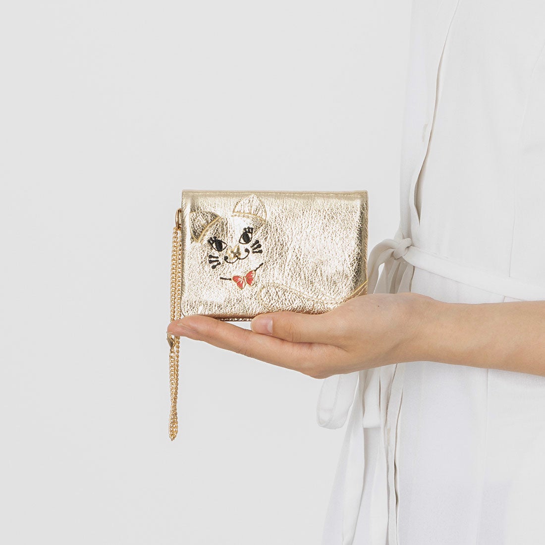 アナスイ ANNA SUI TITIソフト 2面パスケース （ゴールド） -靴