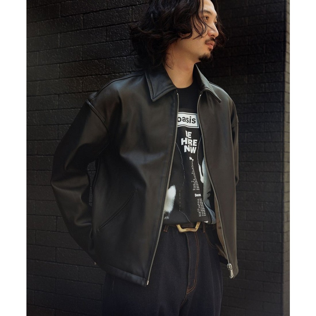 アダム エ ロペ ADAM ET ROPE' レザー ジップアップ ジャケット