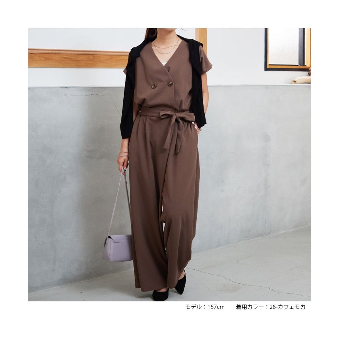 ノーワンノーズ No one knows シワになりにくい2ボタンオールインワン