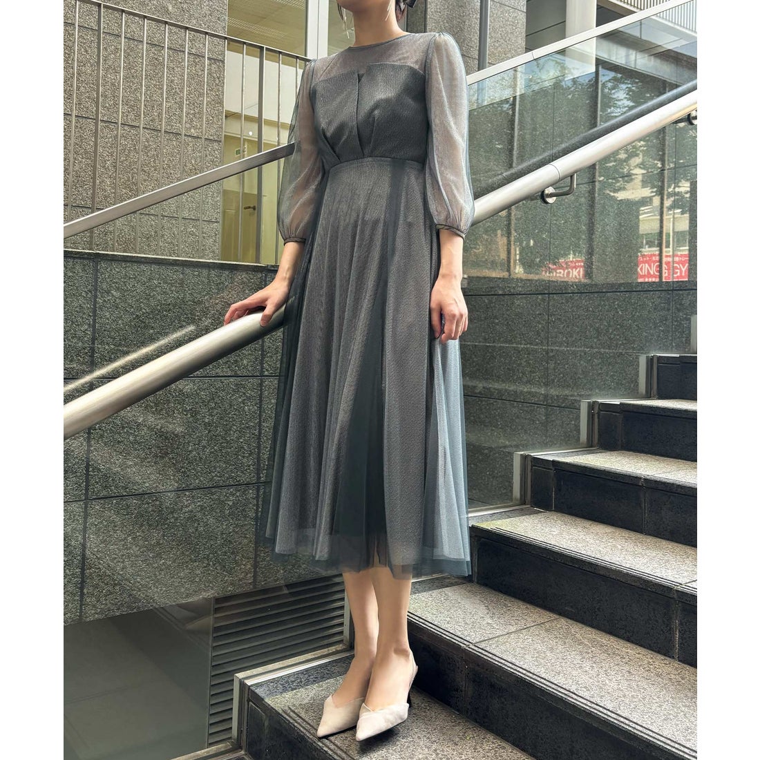 アイティ aity ビスチェ風ラメチュールドレス 結婚式 パーティードレス