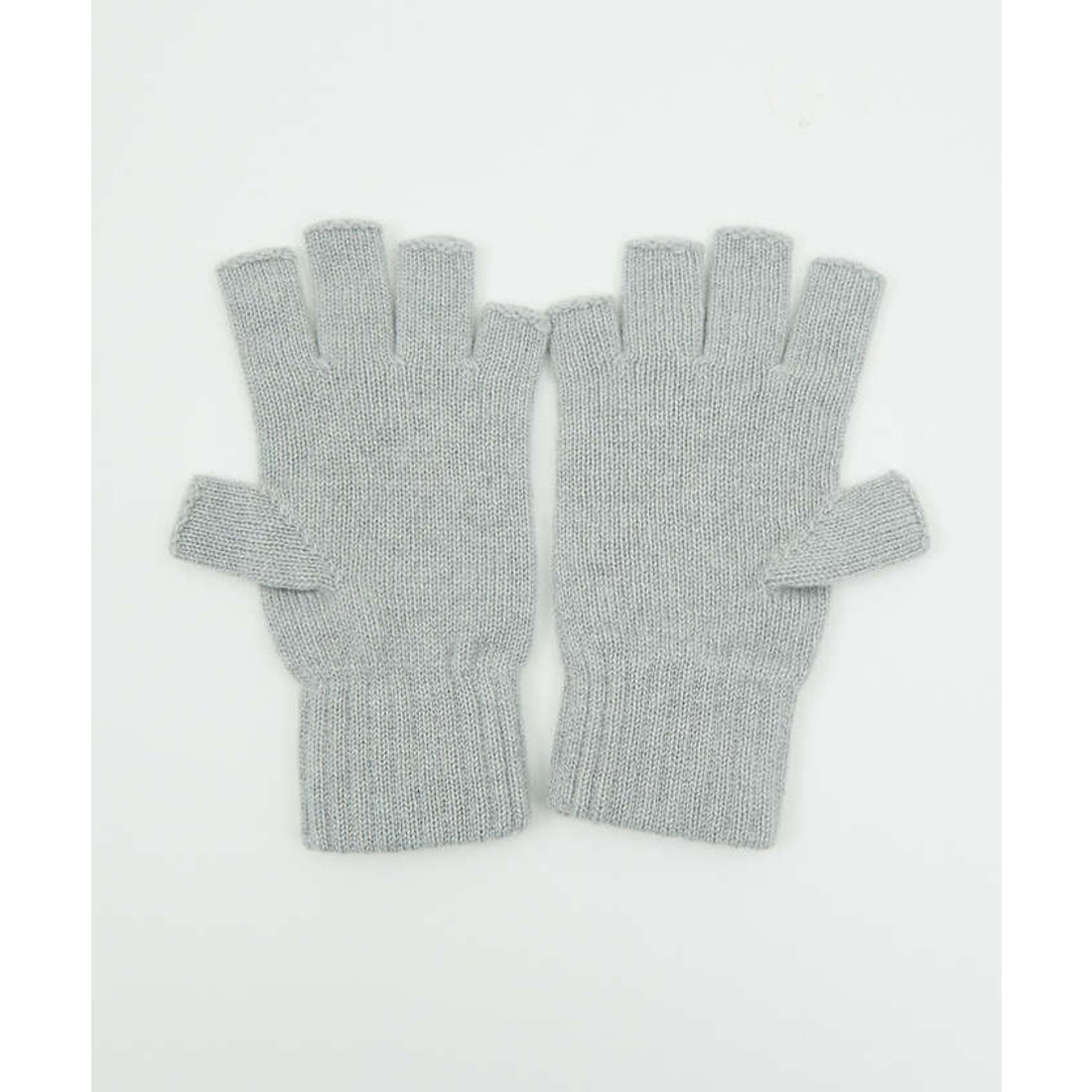Graphpaper フィンガーレスニットグローブ グレーxベージュ Graphpaper