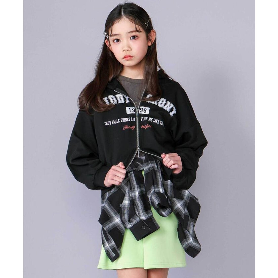 ジディー ZIDDY フード付きダブルジップパーカー(130~160cm