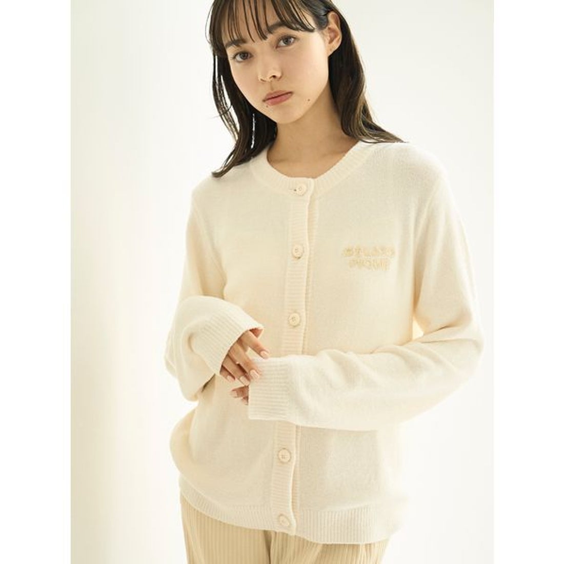 ジェラートピケ gelato pique マカロン釦カーディガン （GRN