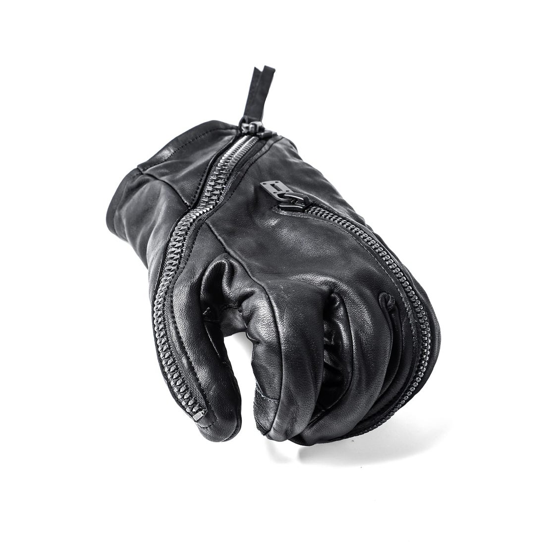 D.HYGEN Hose Leather Twist W Zip Gloves （Black） - Osaka / Kyoto