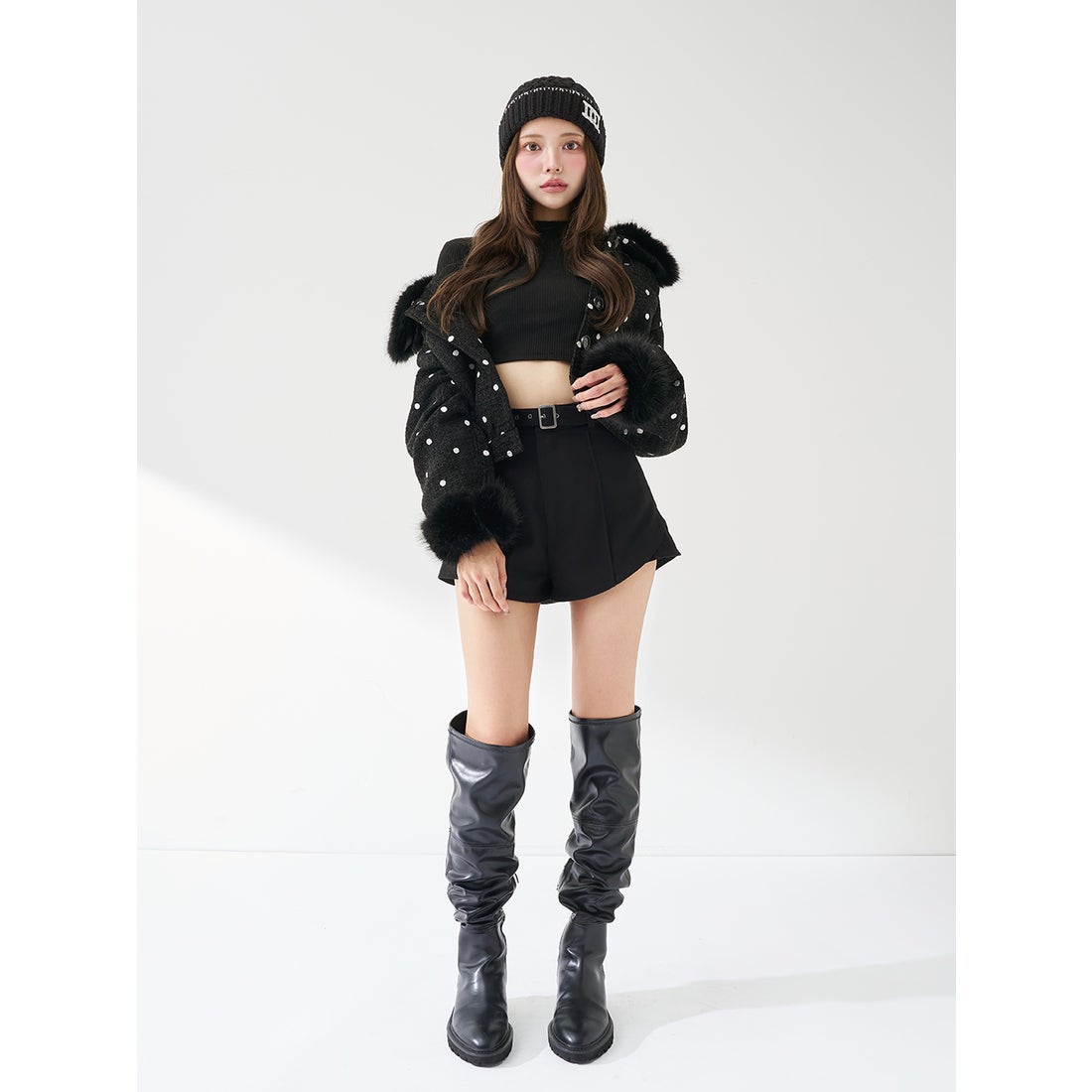 darich ダーリッチ DDロゴバスケットニットビーニー ブラック DDロゴ