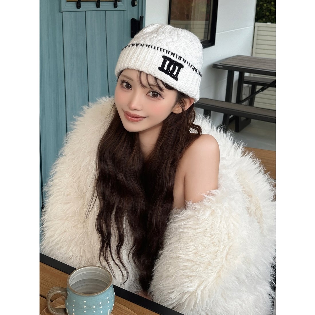 ダーリッチ Darich DDロゴバスケットニットビーニー （ホワイト