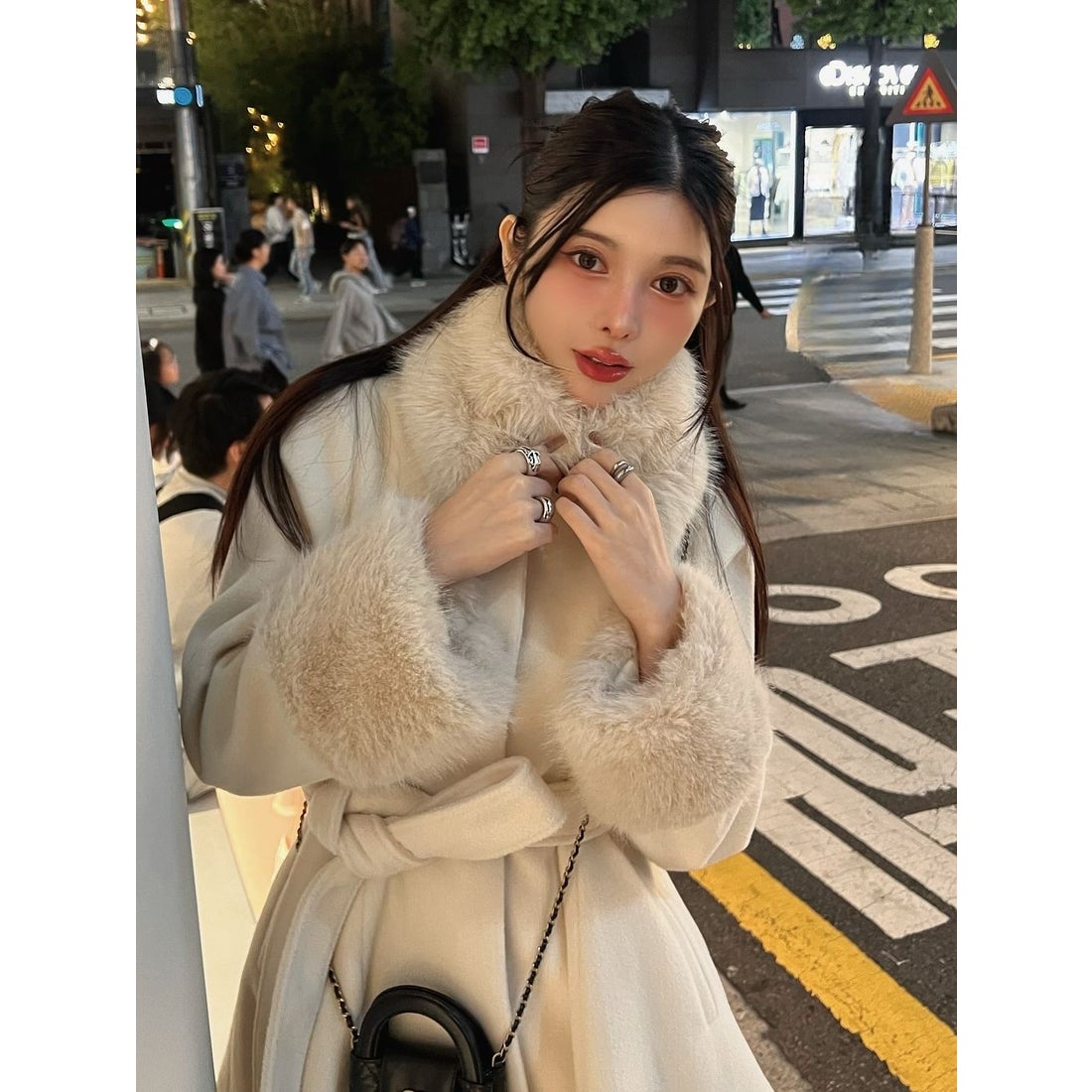 ダーリッチ Darich ウエストベルトメルトンコート （アイボリー