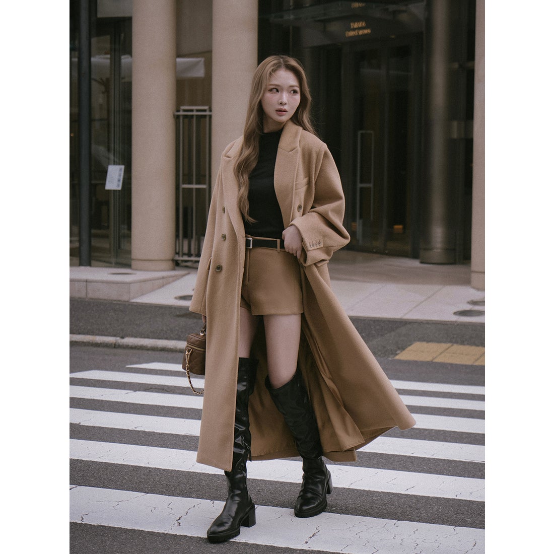 ダーリッチ Darich ダブルロングチェスターコート （キャメル