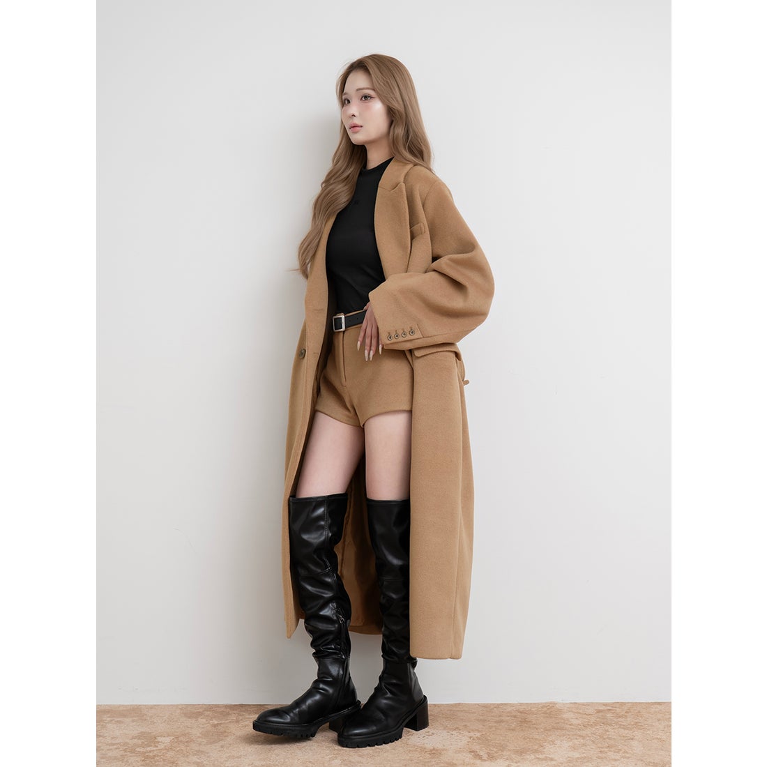 ダーリッチ Darich ダブルロングチェスターコート （キャメル