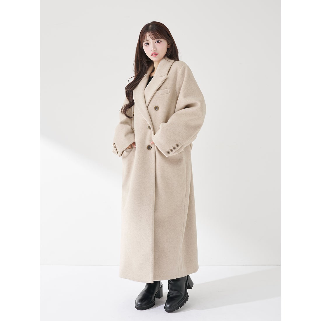 ダーリッチ Darich ダブルロングチェスターコート （ベージュ