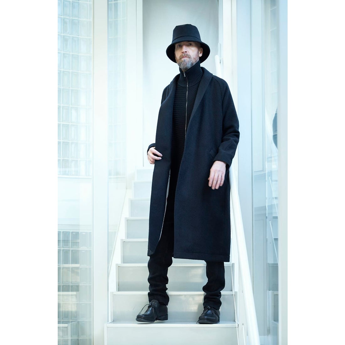 デヴォア DEVOA Easy pants brushed cashgora linen （BLACK） -FASCINATE