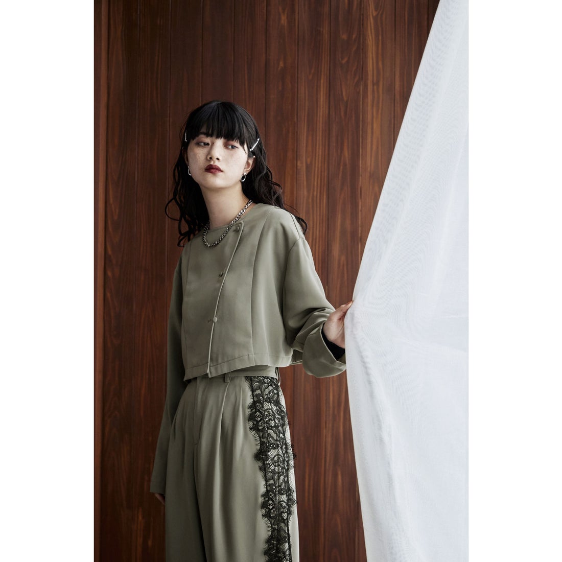 エトル etoll. セットアップパンツドレス アシメデザインジャケット