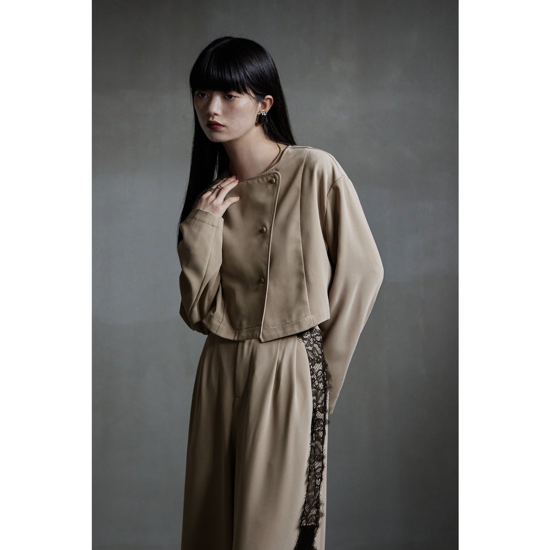 エトル etoll. セットアップパンツドレス アシメデザインジャケット