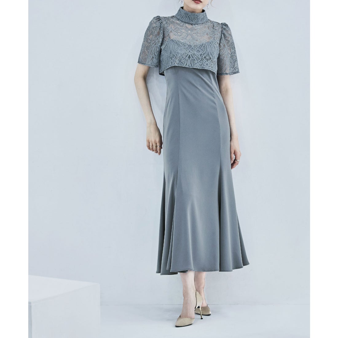 エトル etoll. 3wayレースボレロ&マーメイドキャミドレス （ブルー