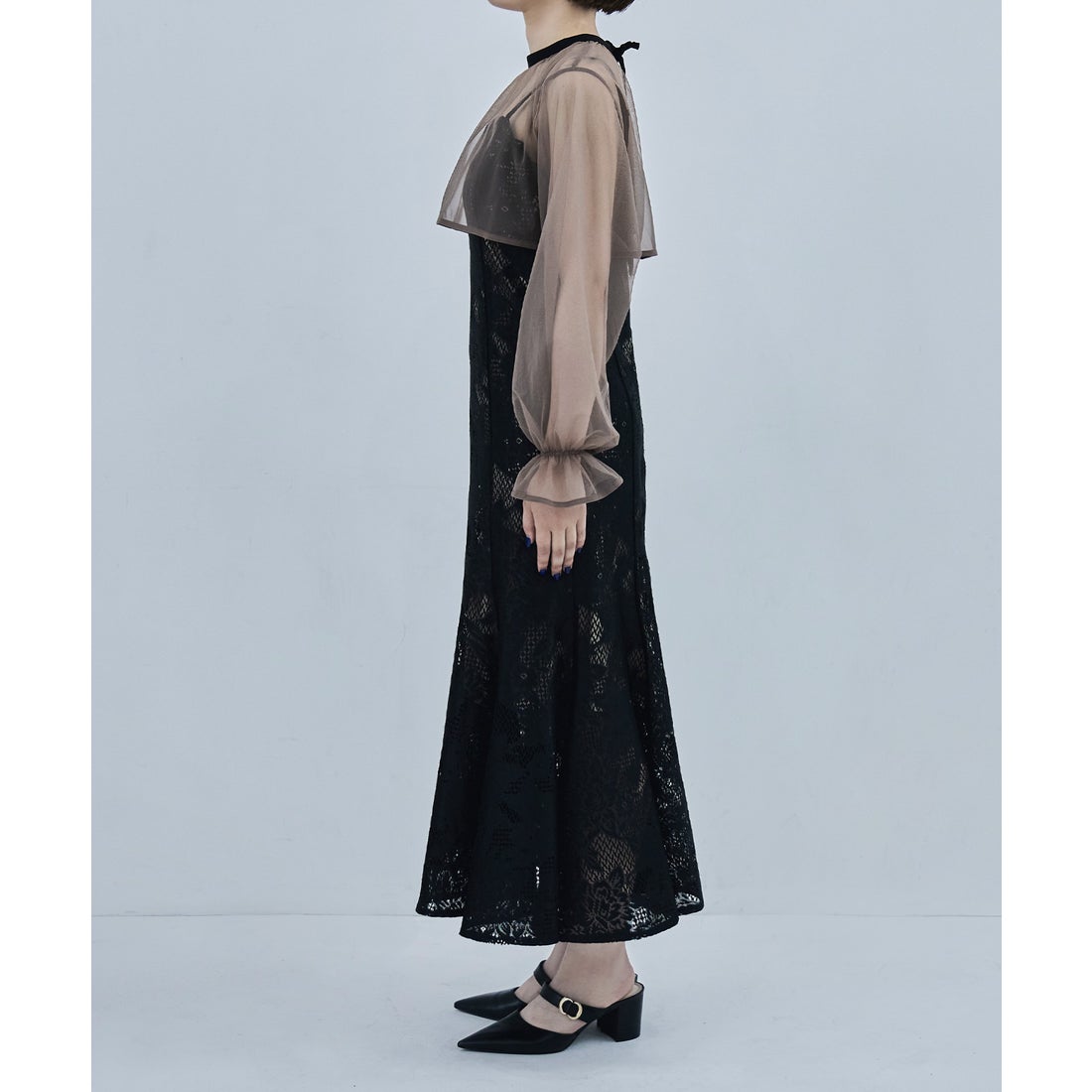 エトル etoll. 3wayシフォンボレロ&レースキャミドレス （マスタード