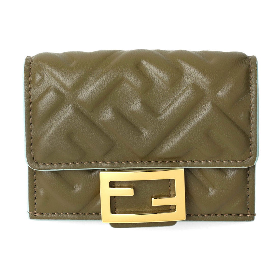 フェンディ 三つ折り財布 マイクロウォレット エフイズ エンボス FF ズッカ