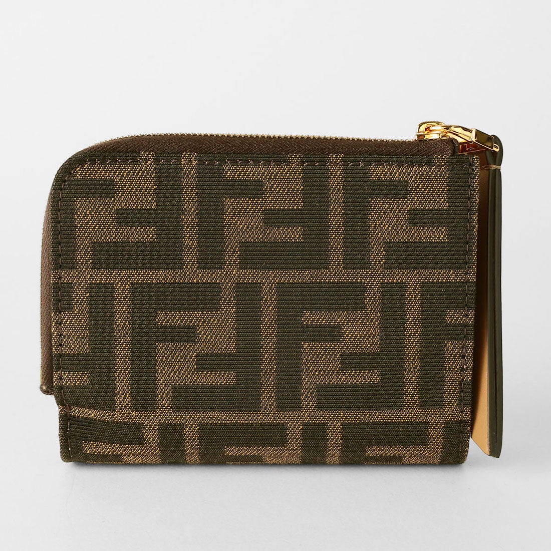 フェンディ FENDI 2つ折り財布 ブラウンFFジャカードファブリック