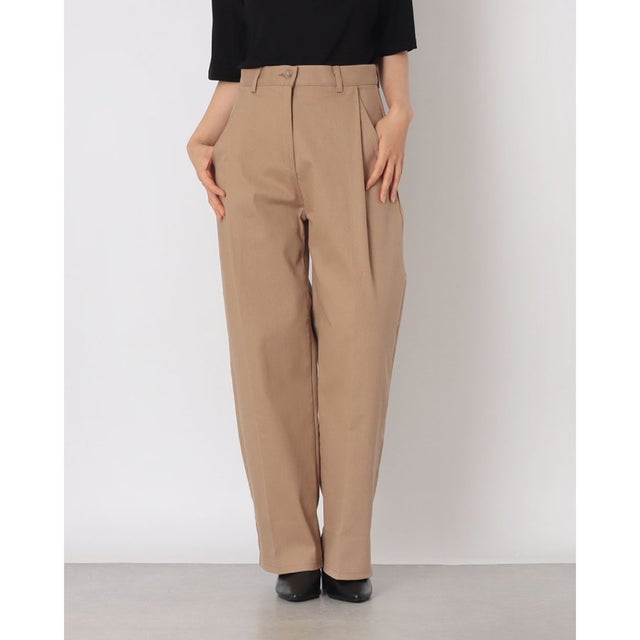 ファイン FINE センタープレスチノワイドパンツ （ベージュ