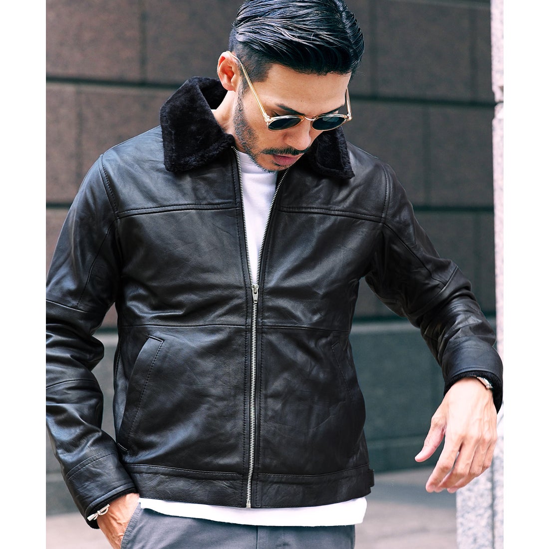 LOUNGE LIZARD(ラウンジリザード) レザーライダース メンズ LOUNGE