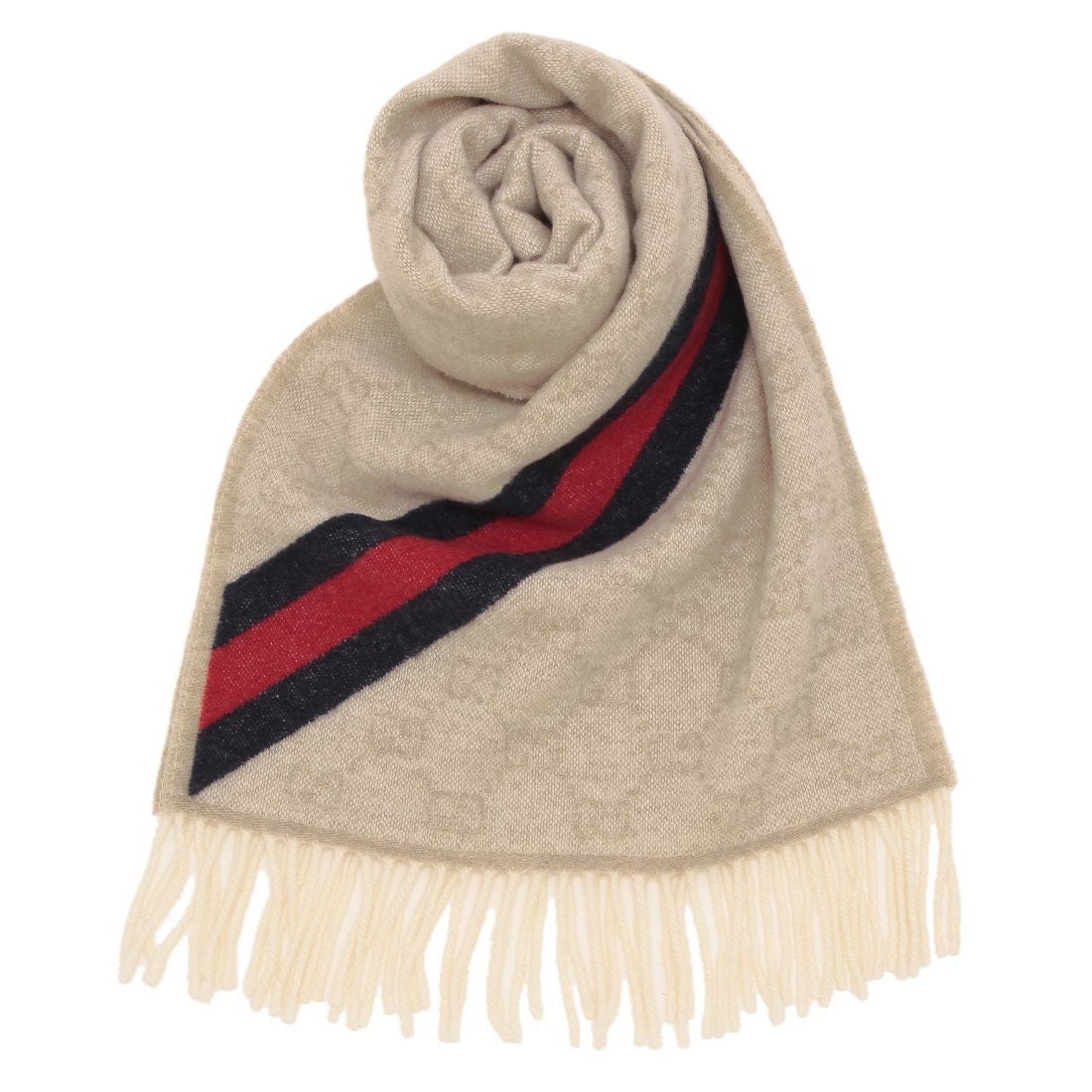 グッチ GUCCI マフラー GGロゴ ホワイト メンズ レディース ユニ