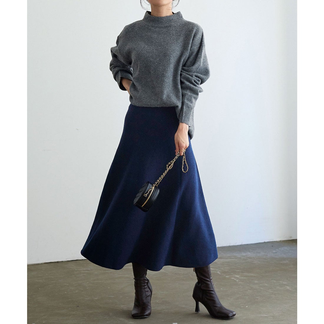 コウベレタス KOBE LETTUCE ドラマティックニットフレアスカート