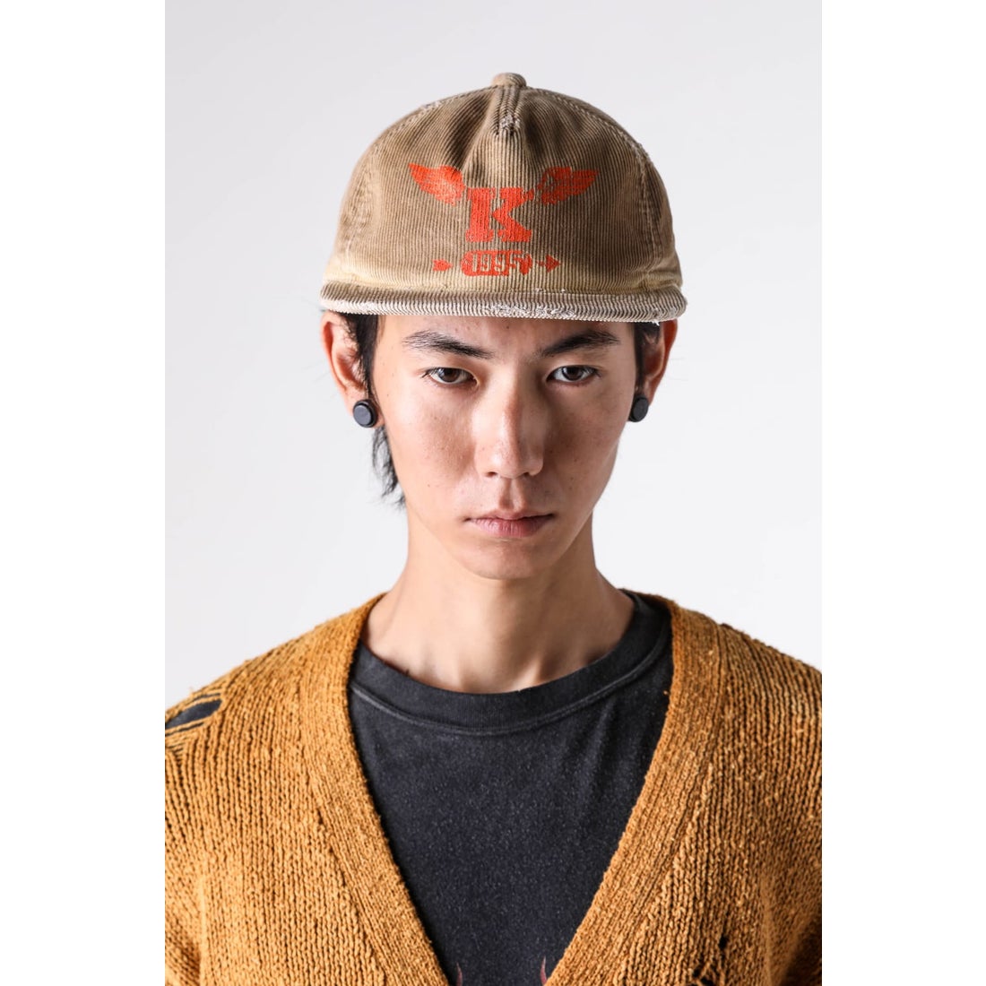 カミヤ KAMIYA CA4LA × KAMIYA K-Wing Distressed Cap （Beige