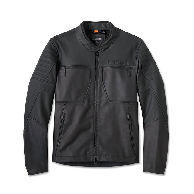 バックインブラックレザーバイカージャケット -ハーレーダビッドソン