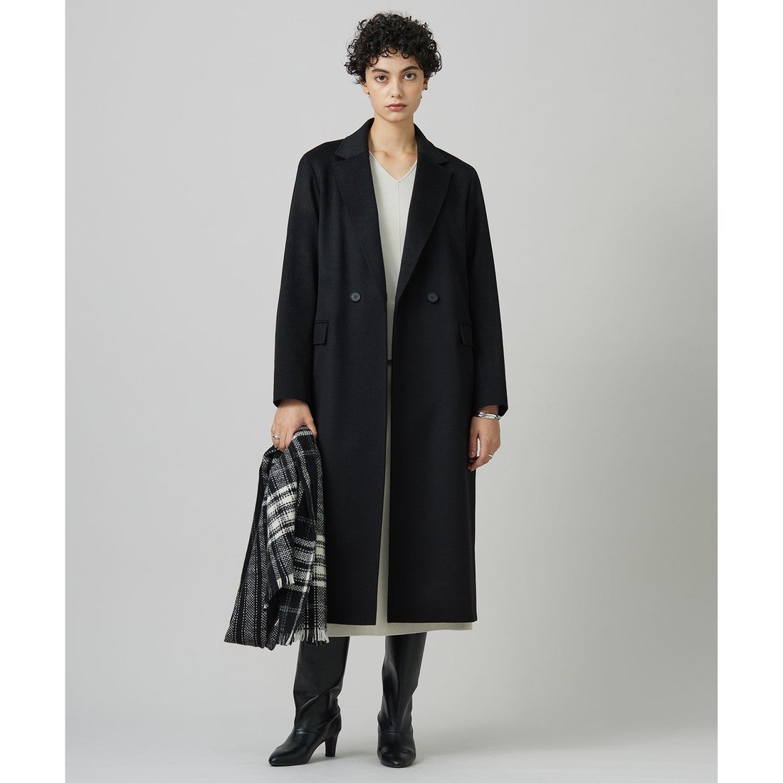 美品 AMACA コート カシミヤ混 キャメル チェスターコート 36 ICB L