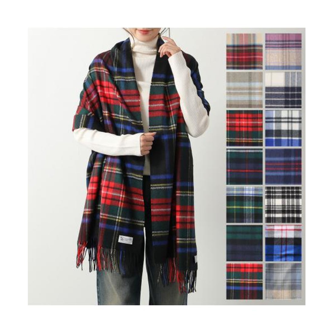 ジョンストンズ JOHNSTONS ◇ジョンストンズ カシミヤ 大判 ストール