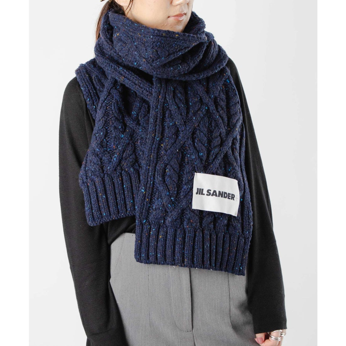 JIL SANDER (ジルサンダー) マフラー ラムズウール100％ グレー