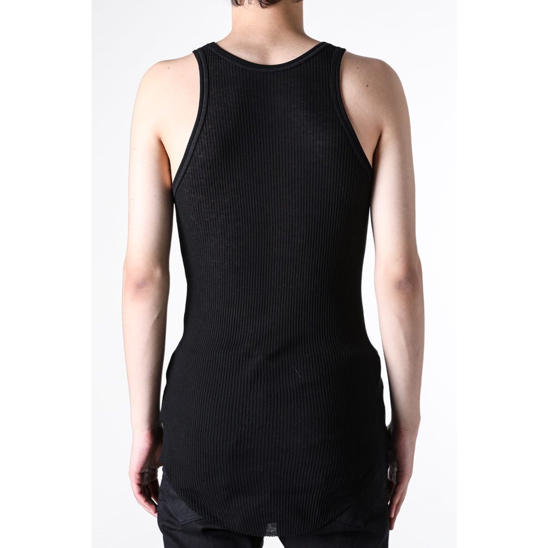 ユリウス JULIUS COTTON/SILK RIB TANKTOP （BLACK） -FASCINATE