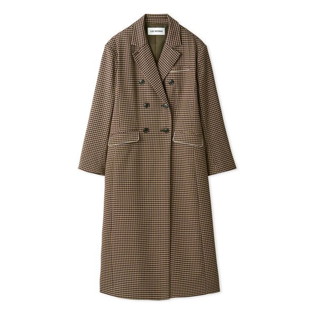 リリーブラウン LILY BROWN ダブルブレストロングコート （CHECK