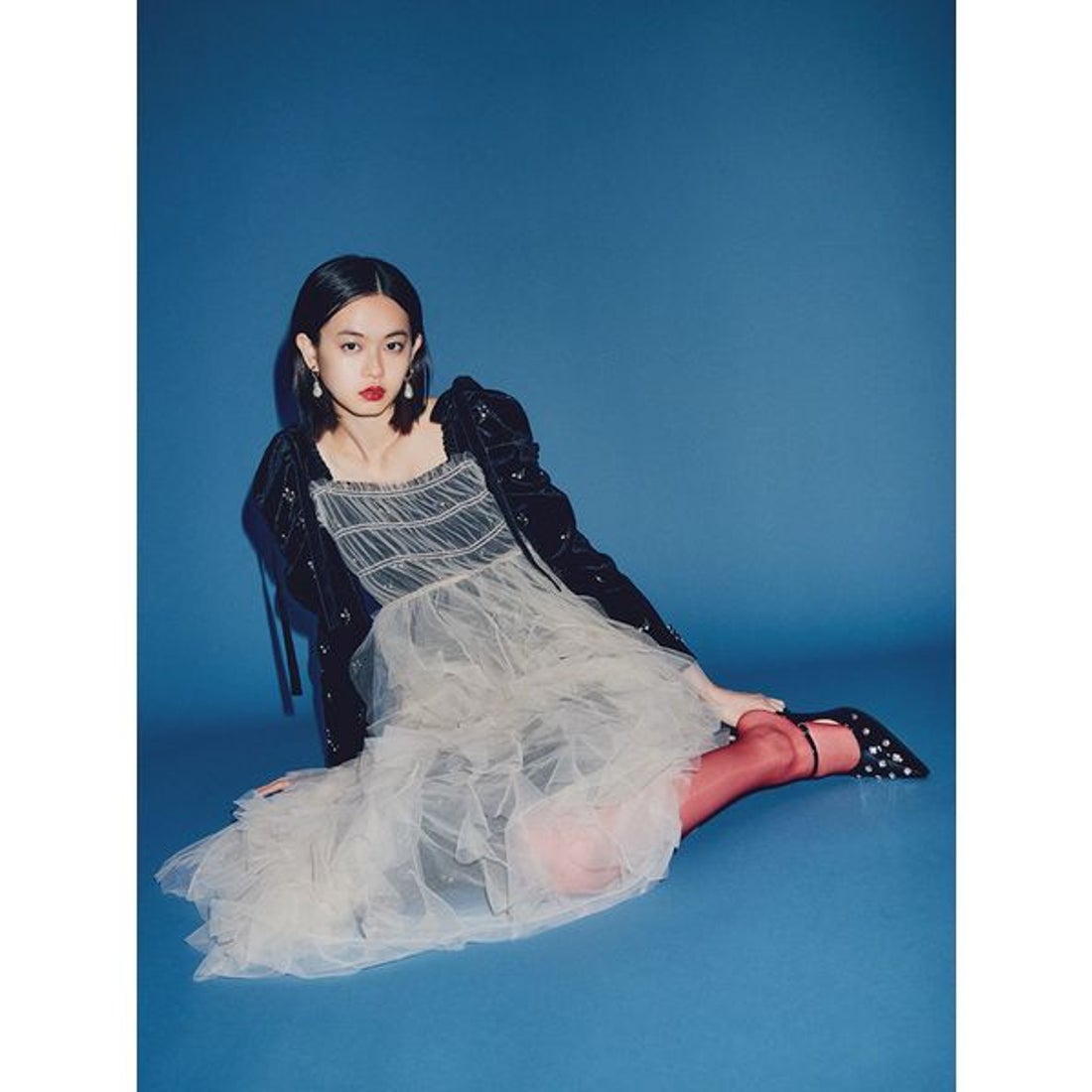 リリーブラウン LILY BROWN フラワーエンブロイダリースクエアネック