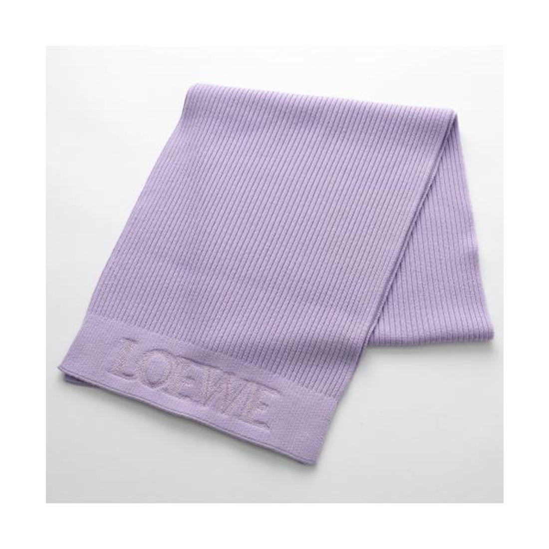 ロエベ LOEWE LOEWE マフラー F540257X22 ロゴ刺繍 リブ編み （6140