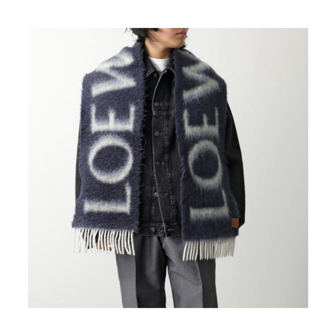 ロエベ LOEWE LOEWE マフラー F811257X03 モヘア ウール ロゴ