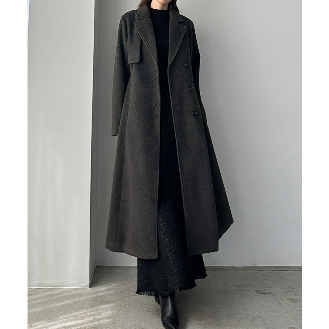 ルエレ Louere Louere ウエストシェイプフレアチェスターコート