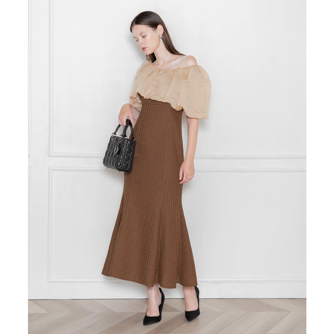 レジャ Leja 2WAYオフショルダーパフスリーブバリエマーメイド