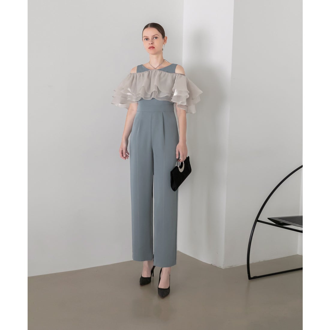 あいこす】Leja パーティ ドレス S グレー Leja グレー パーティー