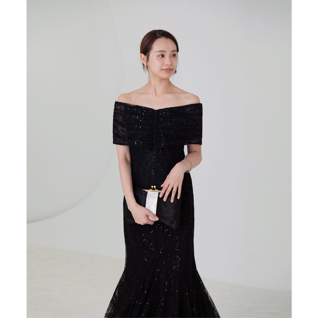 Leja レジャ 2WAYレース花柄オフショルダースパンコールマーメイド