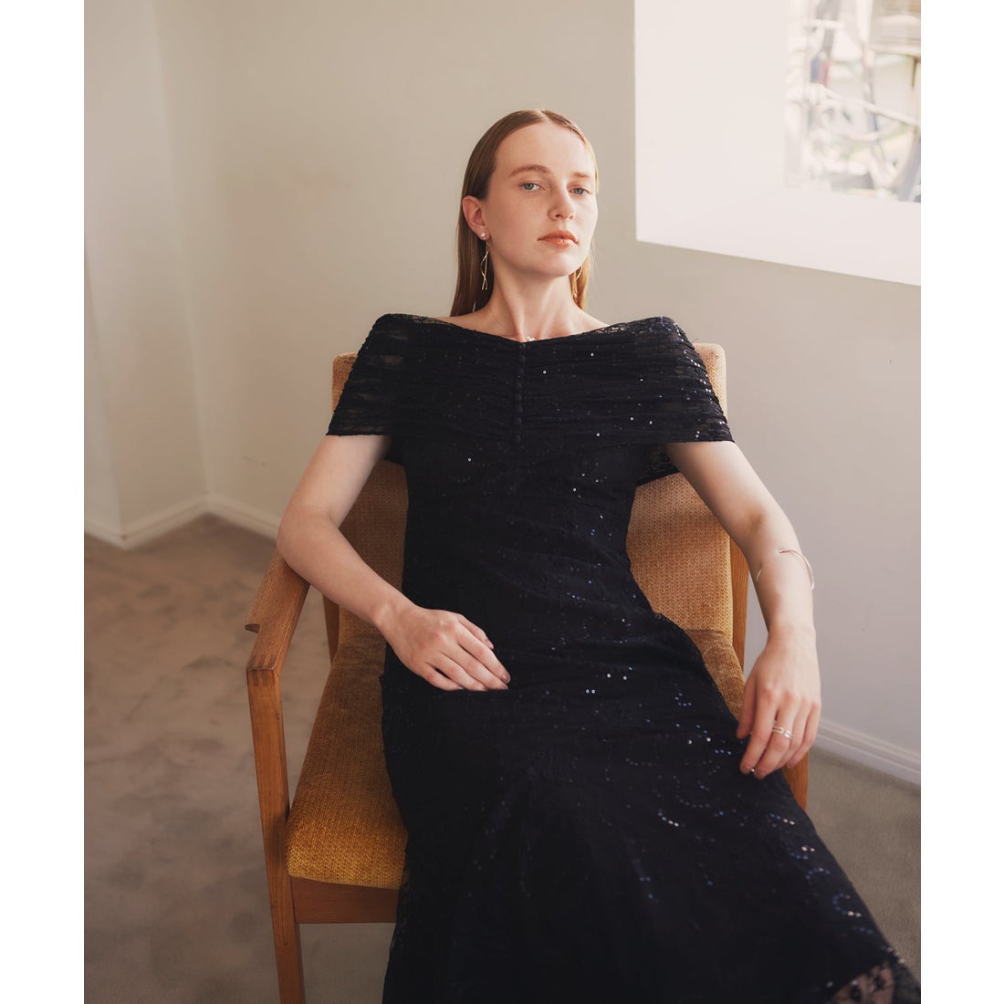 Leja レジャ 2WAYレース花柄オフショルダースパンコールマーメイド