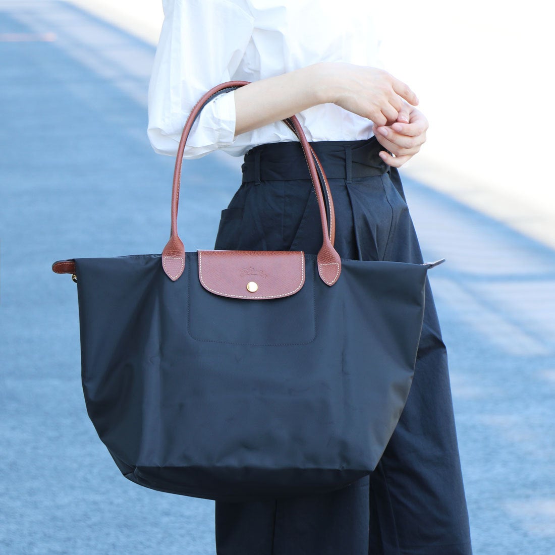 ロンシャン LONGCHAMP LE PLIAGE（トートバッグL） （NAVY